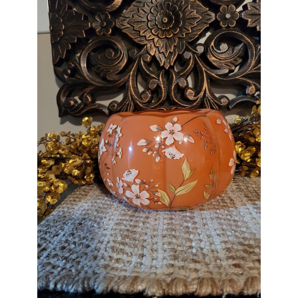 Floral Pumpkin 3-wick Candle Holder - Bath and Body Works
